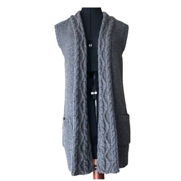 Eddie Bauer Grey Wool Cardigan Vest With Pockets XS - Picture 13 of 13